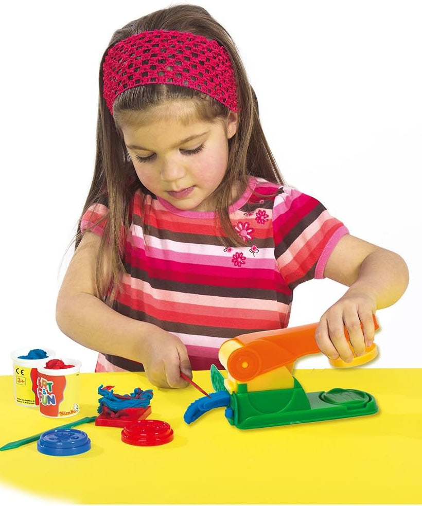 Simba Art & Fun Dough Press, 3 x 50g Modelling Dough with Templates and Knife for Kids 3+