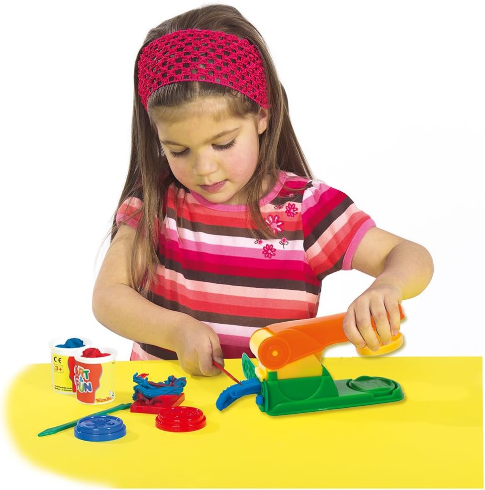 Simba Art & Fun Dough Press, 3 x 50g Modelling Dough with Templates and Knife for Kids 3+