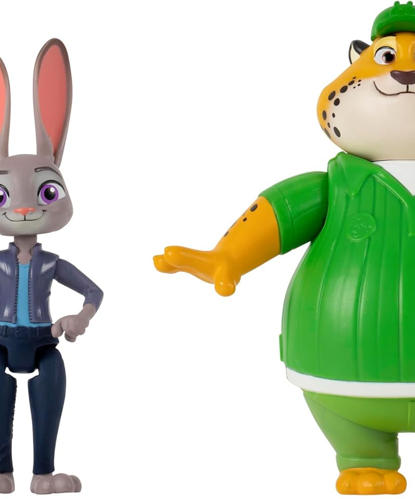 Disney Zootropolis 2 Figure 3-Inch 2-Pack - Judy Hopps with Clawhauser, Official Zootopia 2 Movie Toys, Collectibles, Mystery Tails Figurines, Gift, Kids Toy, 4 Years+