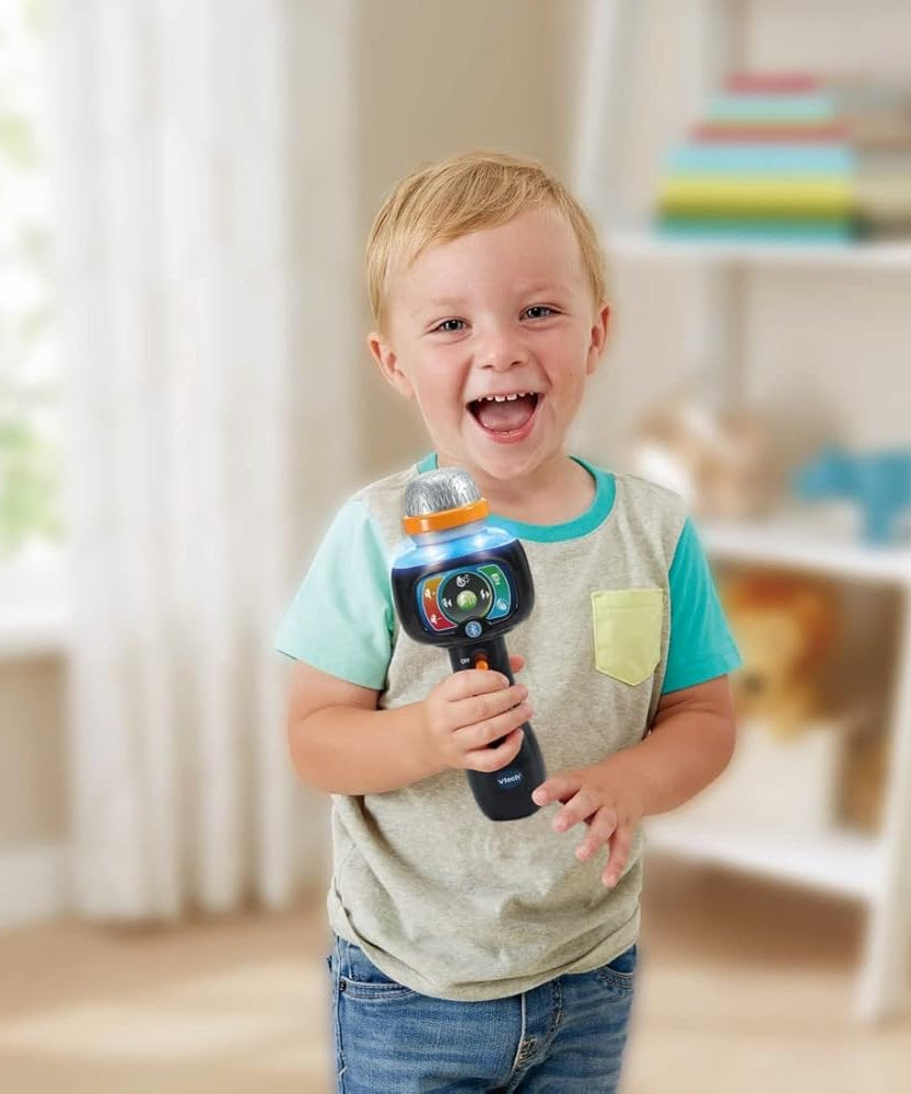 VTech Singing Sounds Microphone Musical Toy with Bluetooth Voice Effects Lights and Built In Songs for Kids Ages 2 to 4 Plus