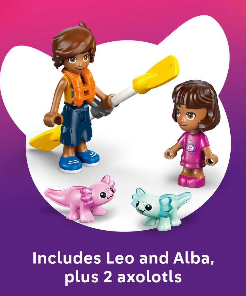 LEGO Friends Axolotl Adventure Boat Toy - incl. 2 Mini Dolls, 2 Cute Animal Figures, Plants, Flowers & Accessories - Birthday Gift for 5+ Year Old Girls - 42681
