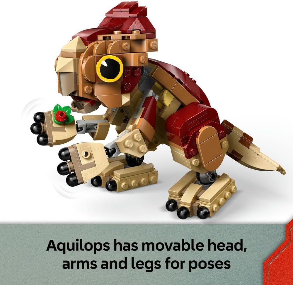 LEGO Jurassic World Baby Dinosaur Dolores Aquilops Play Display Toy Dinosaur Figure incl Plant with Flowers Gift for 7+ Year Old Boys Girls Rebirth Movie Fans 76970