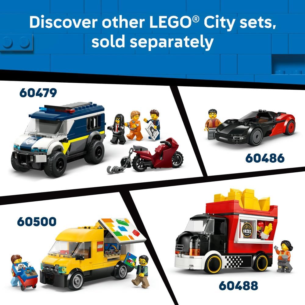 LEGO City Hot Rod - Race Car Toy w/a Driver Minifigure & Folding Roof - Fine Motor Skills Building Set - Small Birthday Gift Idea for 5+ Year Old Boys - 60485