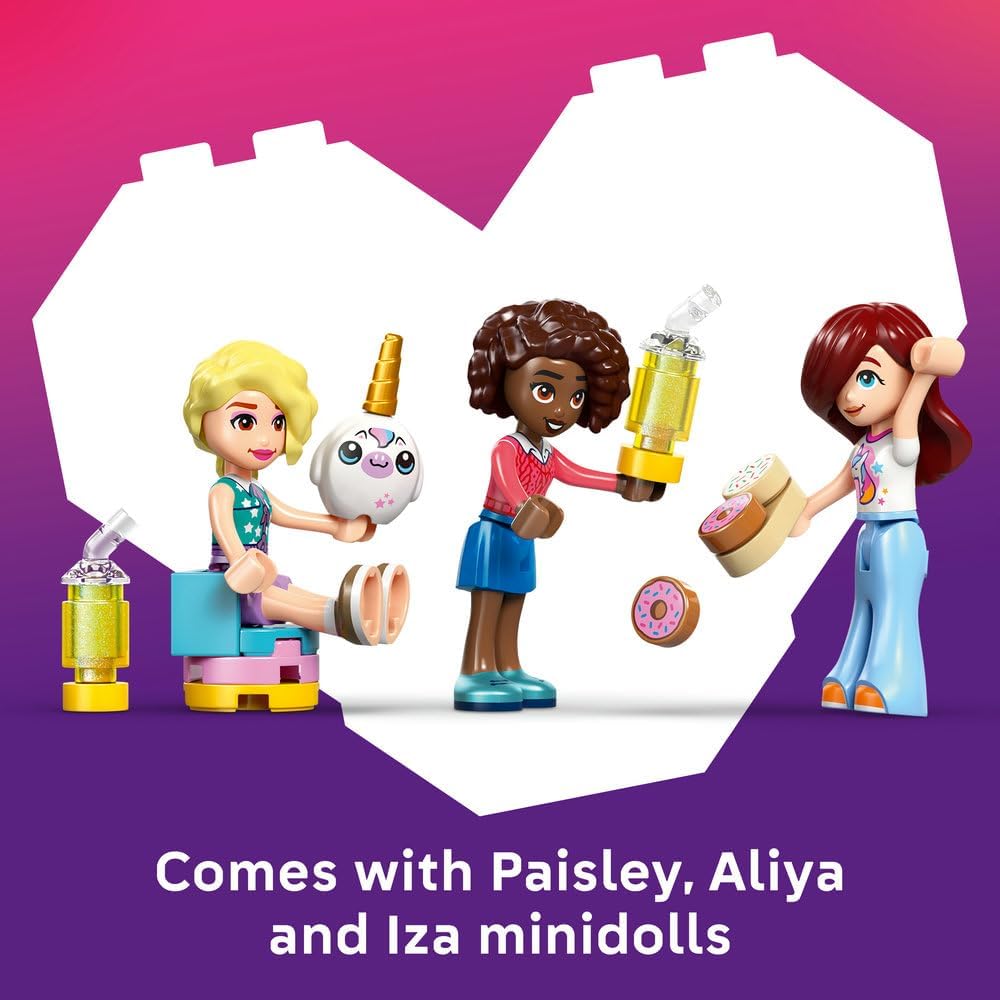 LEGO Friends Unicorn Dream Café - Toy Cake Shop w/ 3 Mini Dolls, Cash Register & Play Food Accessories incl. Cupcakes - Birthday Gift for 6+ Year Old Girls - 42684