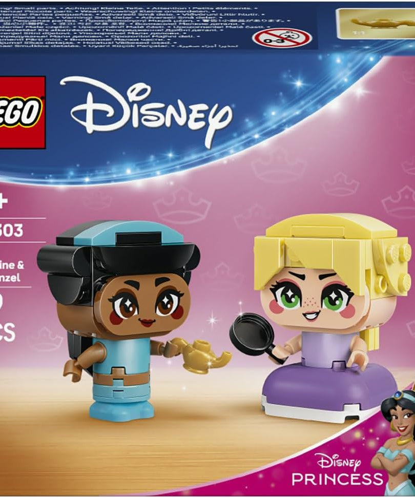 LEGO|Disney Princess Mini Jasmine & Rapunzel Figures - Collectible Toy w/ 2 Mini Dolls & Accessories incl. a Magic Lamp - Small Gift for 5+ Year Old Girls & Fans - 43303
