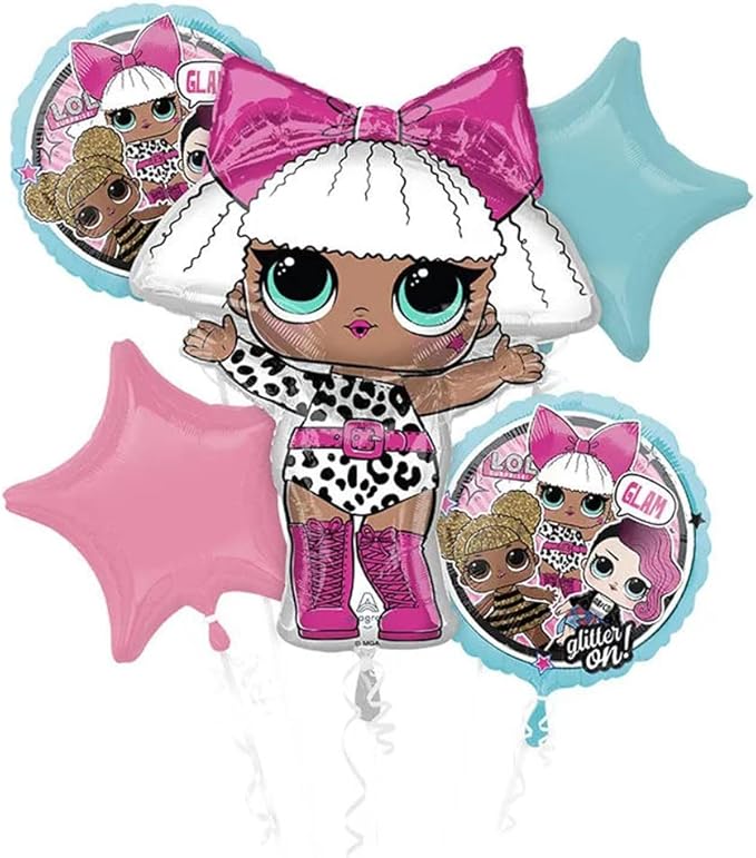Anagram 5pc Glam Disco Balloons - Vibrant, Kids 8+