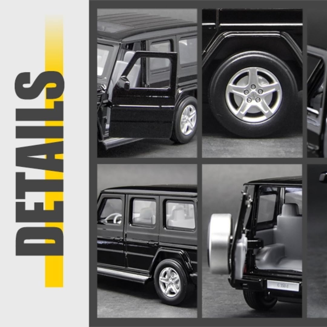 D-Power Mercedes-Benz G350D Die-Cast Model Car – 1:32 Scale, Black, Pull-Back Metal SUV Toy, Ages 3+