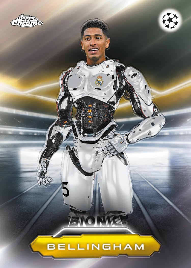 Topps Chrome UEFA Club Competitions 2025/26 Value Box Football Trading Cards | 7 Packs, Exclusive Raywave Parallels, Rookie Cards & Autograph Chase Cards