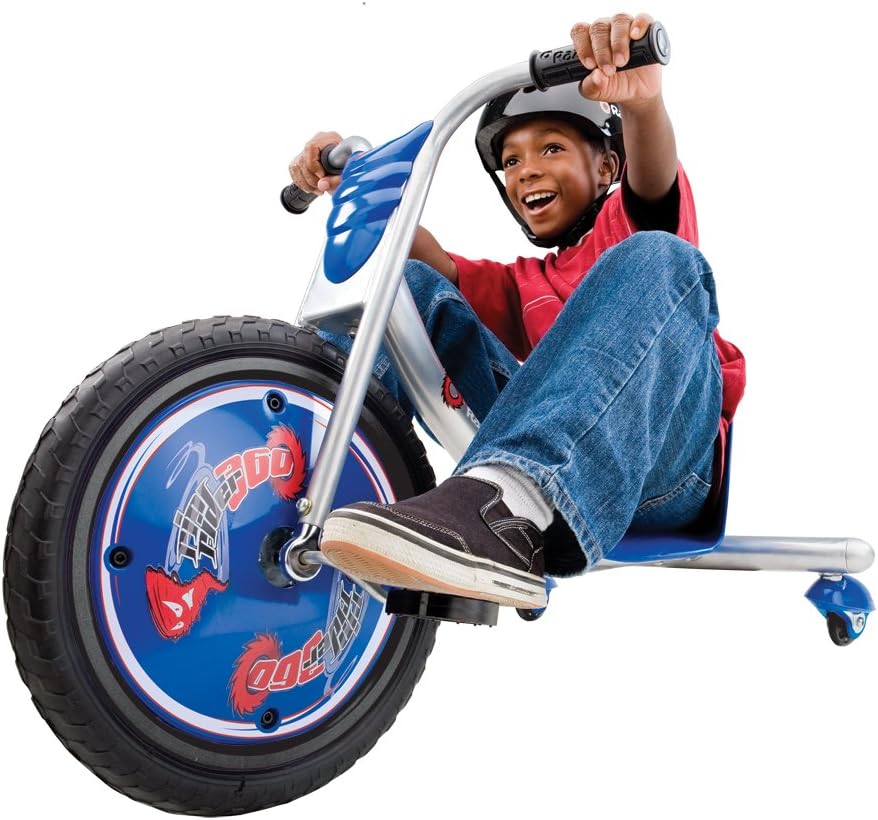 Razor RipRider 360 Caster Trike, Blue, Dual Inclined Caster Wheels, MX-Style Handlebars, Steel Frame, Spinning and Drifting Ride-On Toy for 5+ Kids