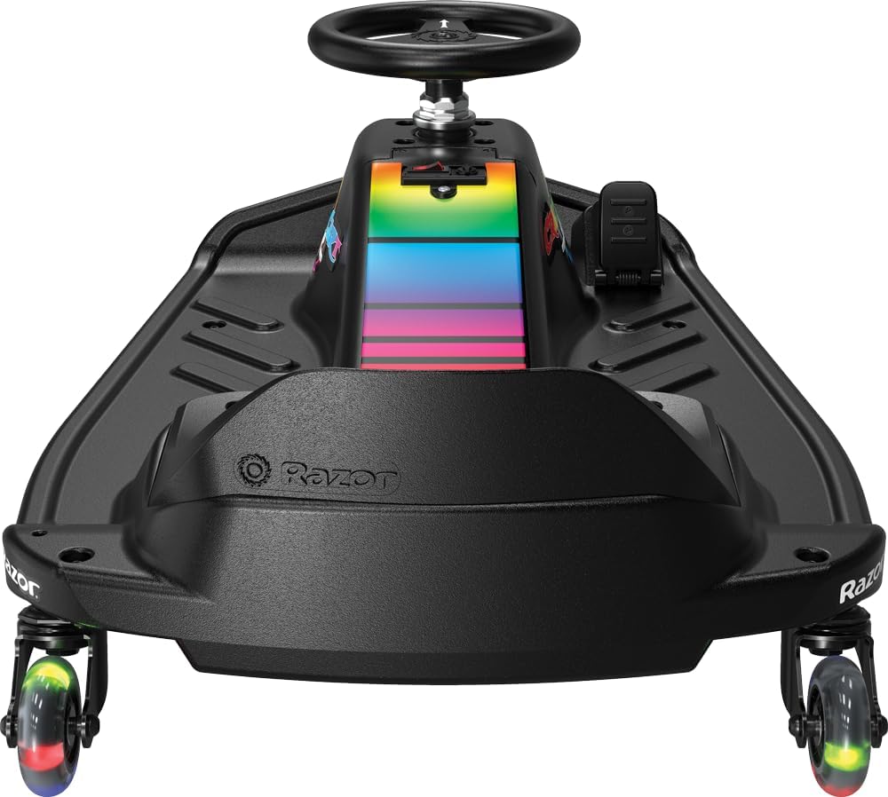 Razor Crazy Cart Shift Lightshow Electric Drifting Go Kart for Kids, LED Lights, Power Core Motor, Variable Speed, Foot Pedal Control, Parental Speed Control, Ride On Toy for 6+ Kids
