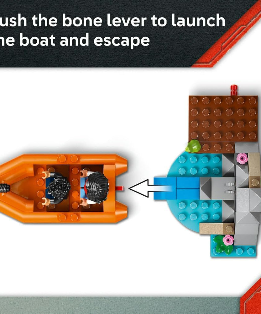 LEGO Jurassic World T. rex River Escape - Interactive Dinosaur Toy - incl. a Dino Figure, Boat Toy, ATV & 2 Minifigures - Gift for 5+ Year Old Boys & Girls - 76975