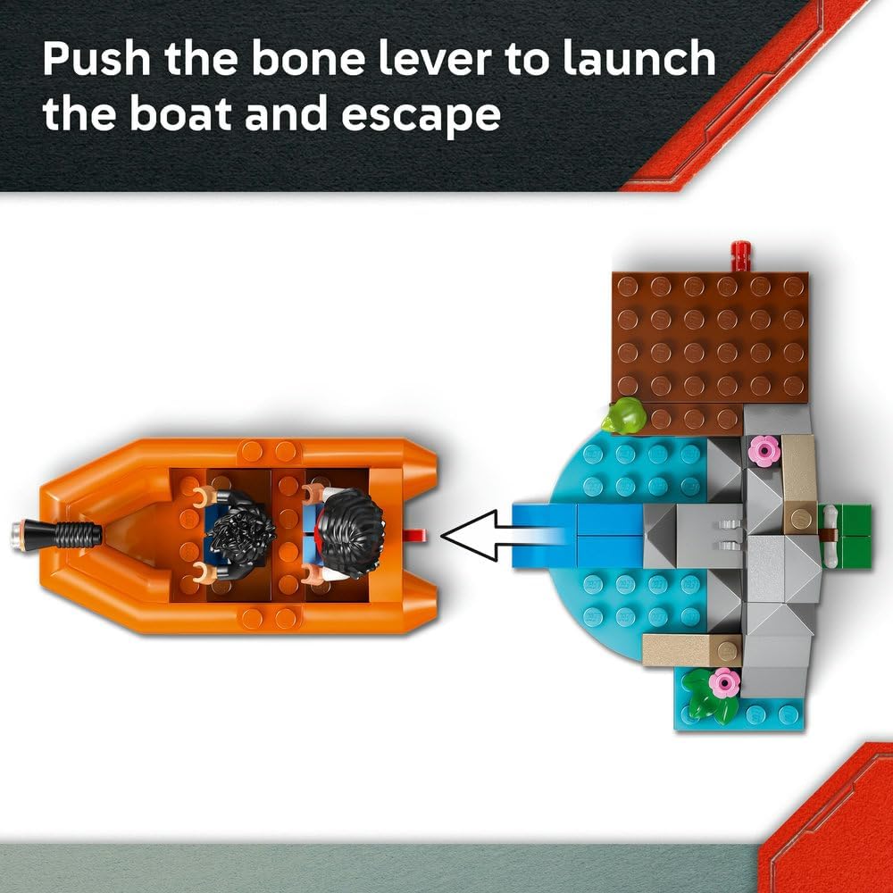 LEGO Jurassic World T. rex River Escape - Interactive Dinosaur Toy - incl. a Dino Figure, Boat Toy, ATV & 2 Minifigures - Gift for 5+ Year Old Boys & Girls - 76975