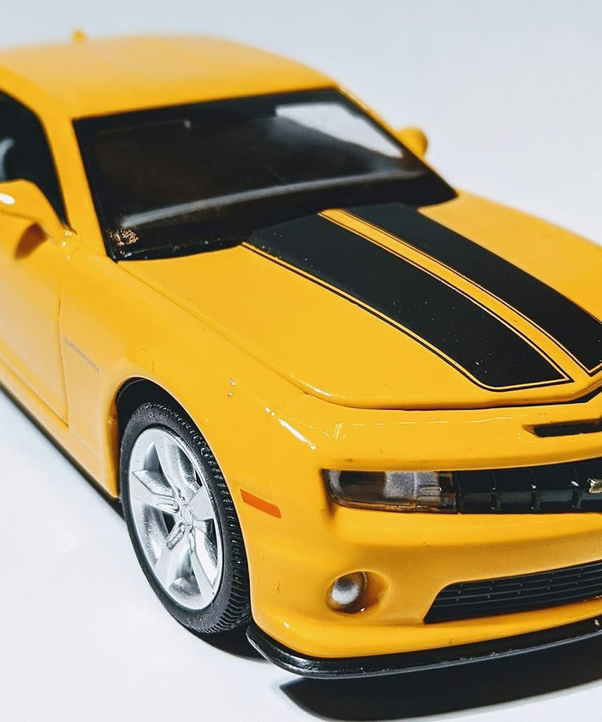 D-Power Chevrolet Camaro SS Die-Cast Model Car – 1:32 Scale, Yellow, Pull-Back Muscle Car Toy, Ages 3+