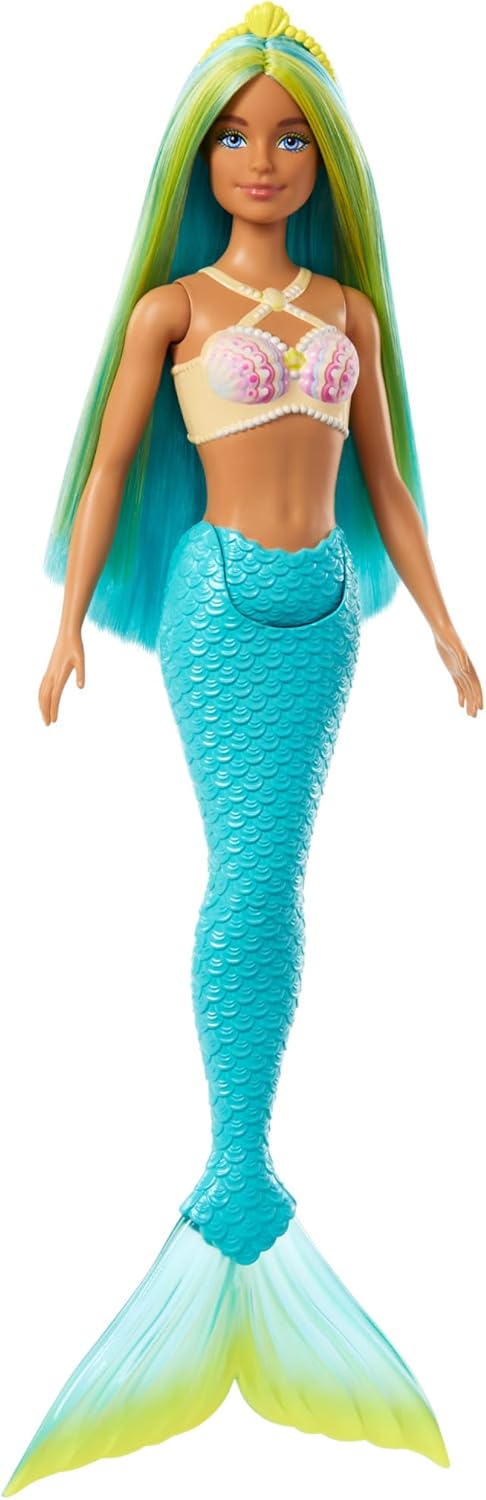 Barbie Mermaid Dolls with Colorful Hair, Tails and Headband Accessories