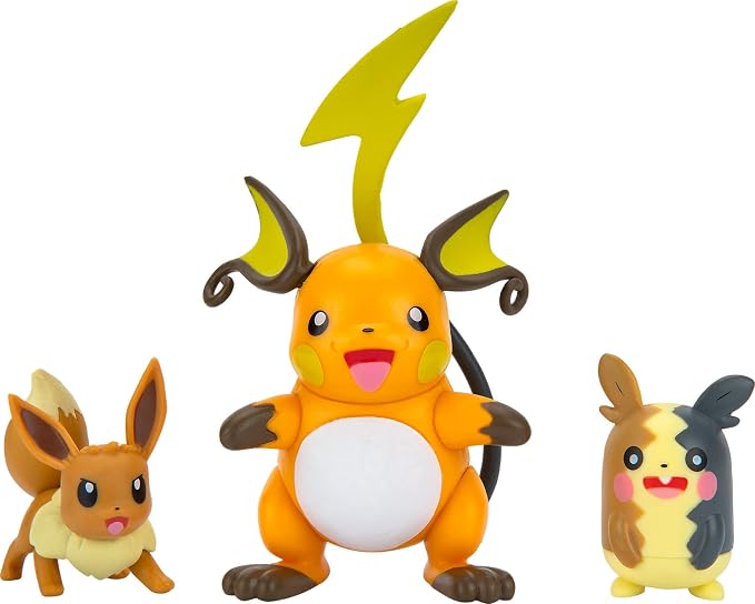 Pokemon Figures Raichu, Eevee & Morpeko - 5-8 cm Pokémon Figures - Latest Wave 2021 - Officially Licensed Pokemon Toy, Multicolor, PKW0177,