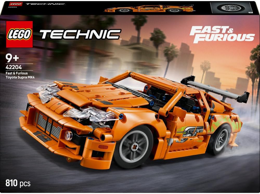 LEGO Technic Fast and Furious Toyota Supra MK4 Toy Car - 6 Cylinder Engine & Opening Doors - Model Kits for 9+ Years Old Boys & Girls or Adult Motorsport Fans - Ramadan Gift Idea - 42204