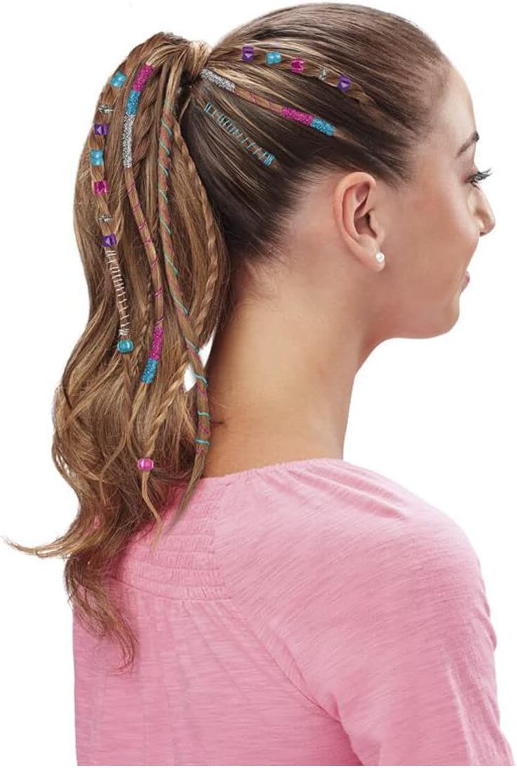 Cra-Z-Art Shimmer N Sparkle Deluxe Styler Braid, Bead & Twist, Hair Braiding Machine for Kids, Hair Styler Twister Toy, Fashion Threads & Accessories for Girls Long Hairs, Ages 8 Year & Up - 65576