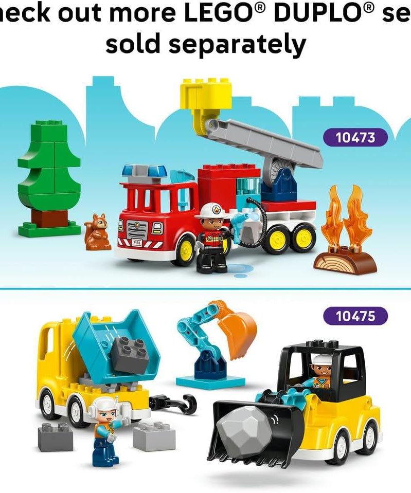 LEGO DUPLO Blue Police Motorcycle - Educational Motor Skills Toy for Toddlers - incl. a Motorbike, Officer Figure, Traffic Lights - Birthday Gift for 2+ Year Old Boys & Girls - 10471