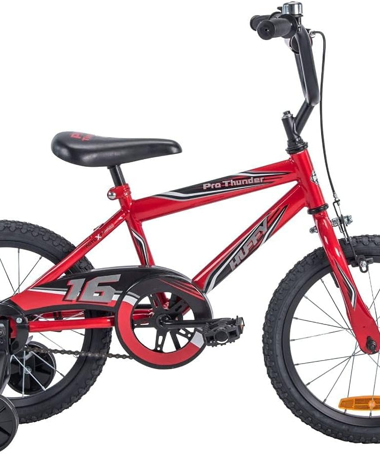 دراجة هافي روك إت إيزي بيلد للأطفال، لون أحمر، للأولاد والبنات، مزودة بعجلات تدريب، وإطار فولاذي، وفرامل كوستر