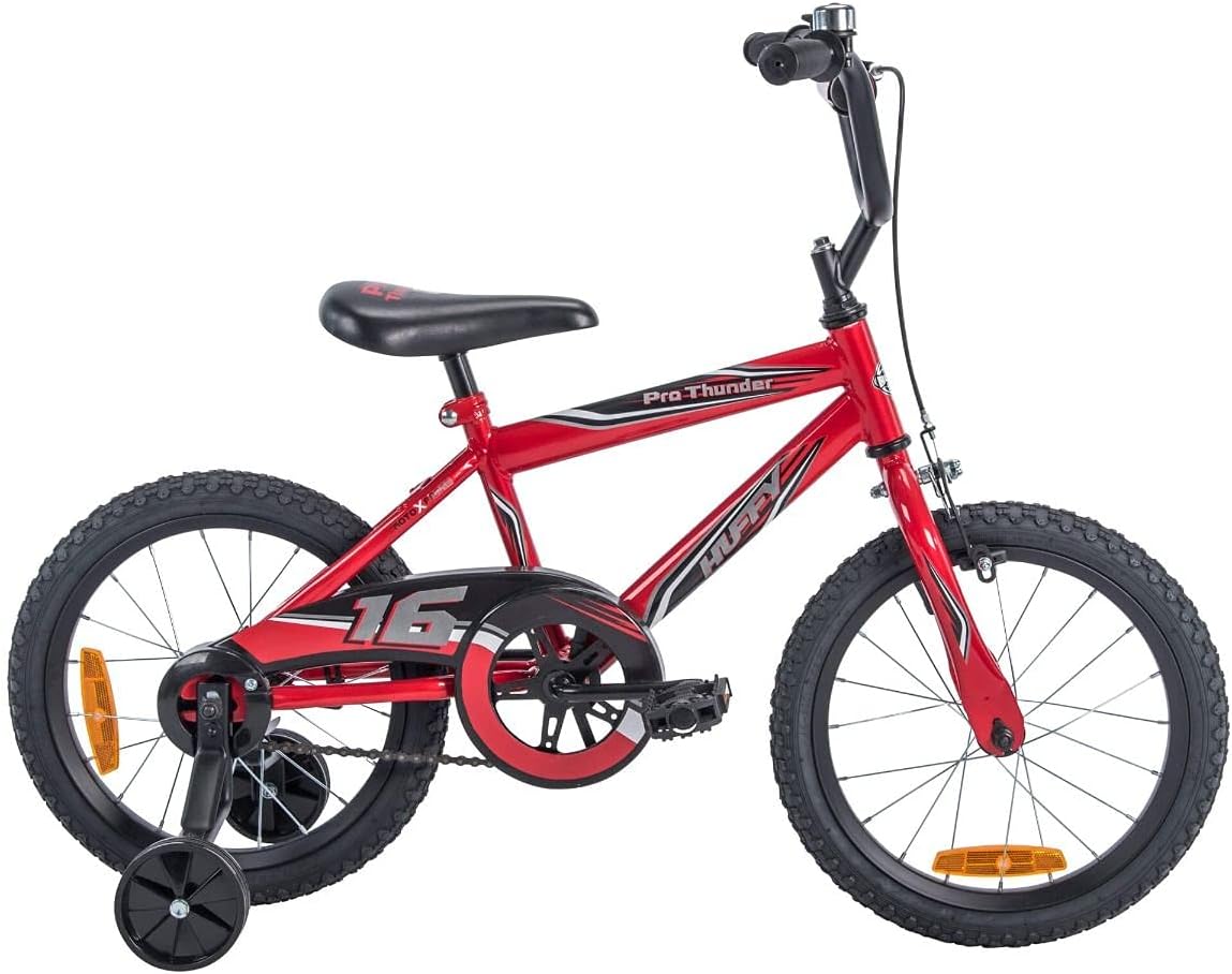 Huffy 16 Rock It EZ Build Bike for Kids, Red, Boys and Girls Bicycle with Training Wheels, Steel Frame, Coaster Brake