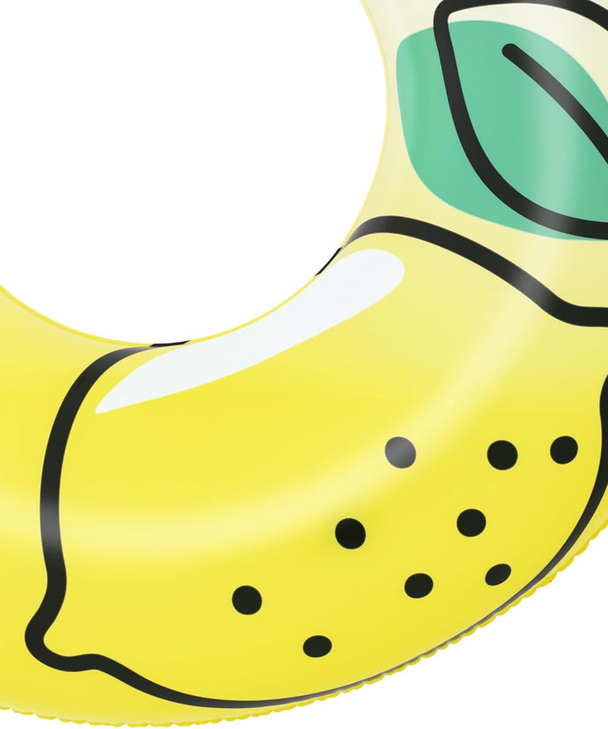 Bestway Swim Ring Fresh Squeezed Lemon Swim Tube 1.14M, Outdoor & Indoor Relaxation & Play, Swim Tubes, Pool Floats, Bright Graphics, Heavy-duty Handles