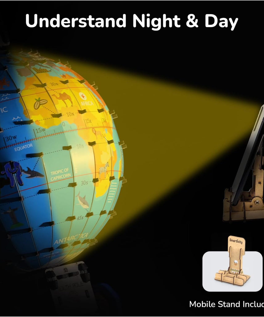 Smartivity Interactive Globe Model for Kids 8-14 Years Old | Build Your Own Globe with 1000+ Facts About Animals, Monuments, Places I Birthday Gift for Boys & Girls I Educational Toy for Kids