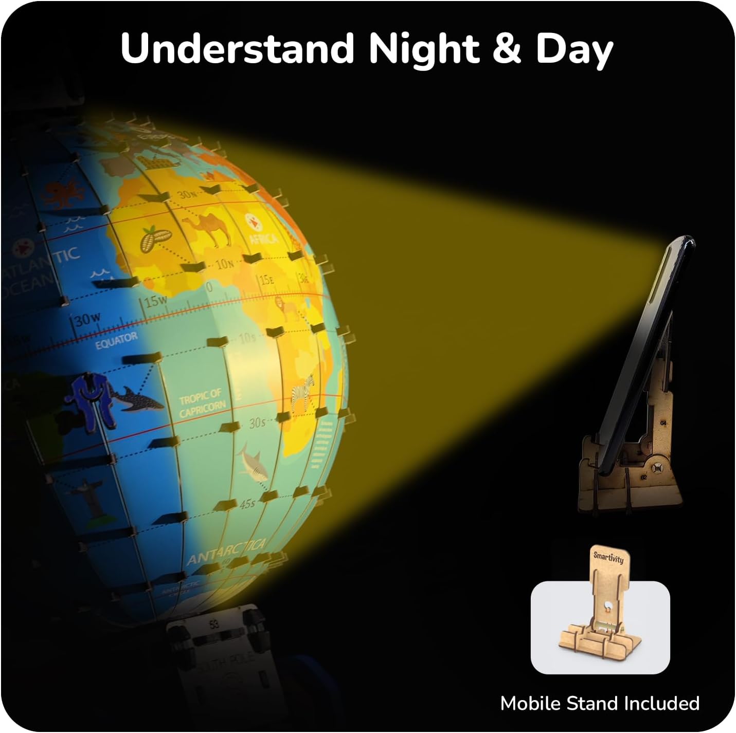Smartivity Interactive Globe Model for Kids 8-14 Years Old | Build Your Own Globe with 1000+ Facts About Animals, Monuments, Places I Birthday Gift for Boys & Girls I Educational Toy for Kids