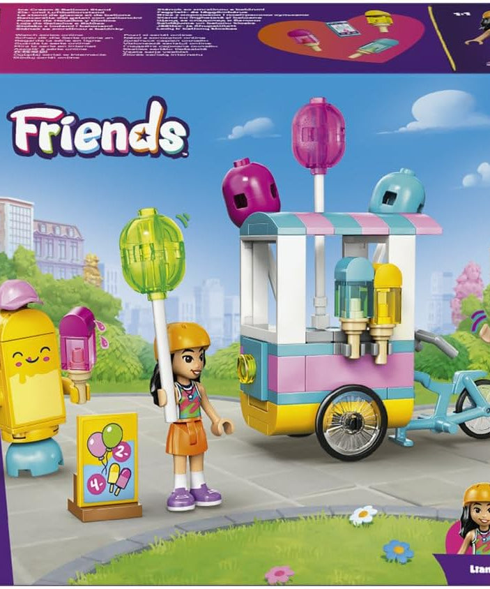 LEGO Friends Ice Cream & Balloon Stand - Toy Shop w/a Bike, 2 Mini Dolls, Play Food Accessories & Ice Pop Mascot - Birthday Gift for 6+ Year Old Girls - 42692