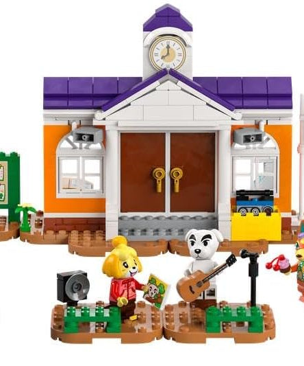 LEGO Animal Crossing K.K.'s Concert at the Plaza Building Toy for 7 Plus Year Old Girls and boys, with Café Playset, Figures and Vehicle from the Video Games, Pretend Play Gift for Kids 77052