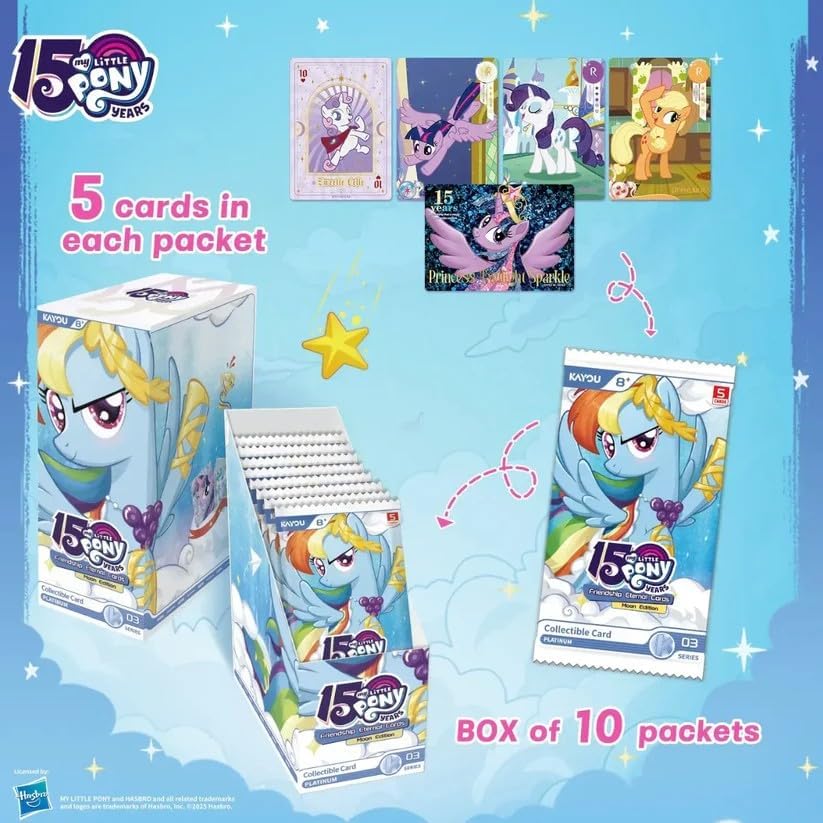 KAYOU My Little Pony Friendship Is Magic Moon Edition SEA Wave 3 Trading Card Pack, English Version, 1 Random Sealed Booster Pack, Collectible Cards