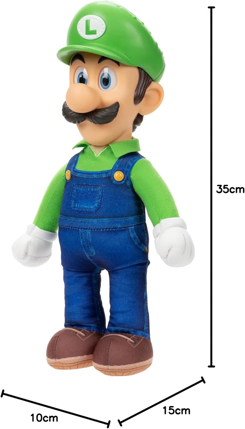 دمية لويجي من فيلم سوبر ماريو برذرز، مقاس 15 بوصة، قابلة للتحريك، مفصلية، دقيقة، قابلة للعناق، قابلة للتجميع