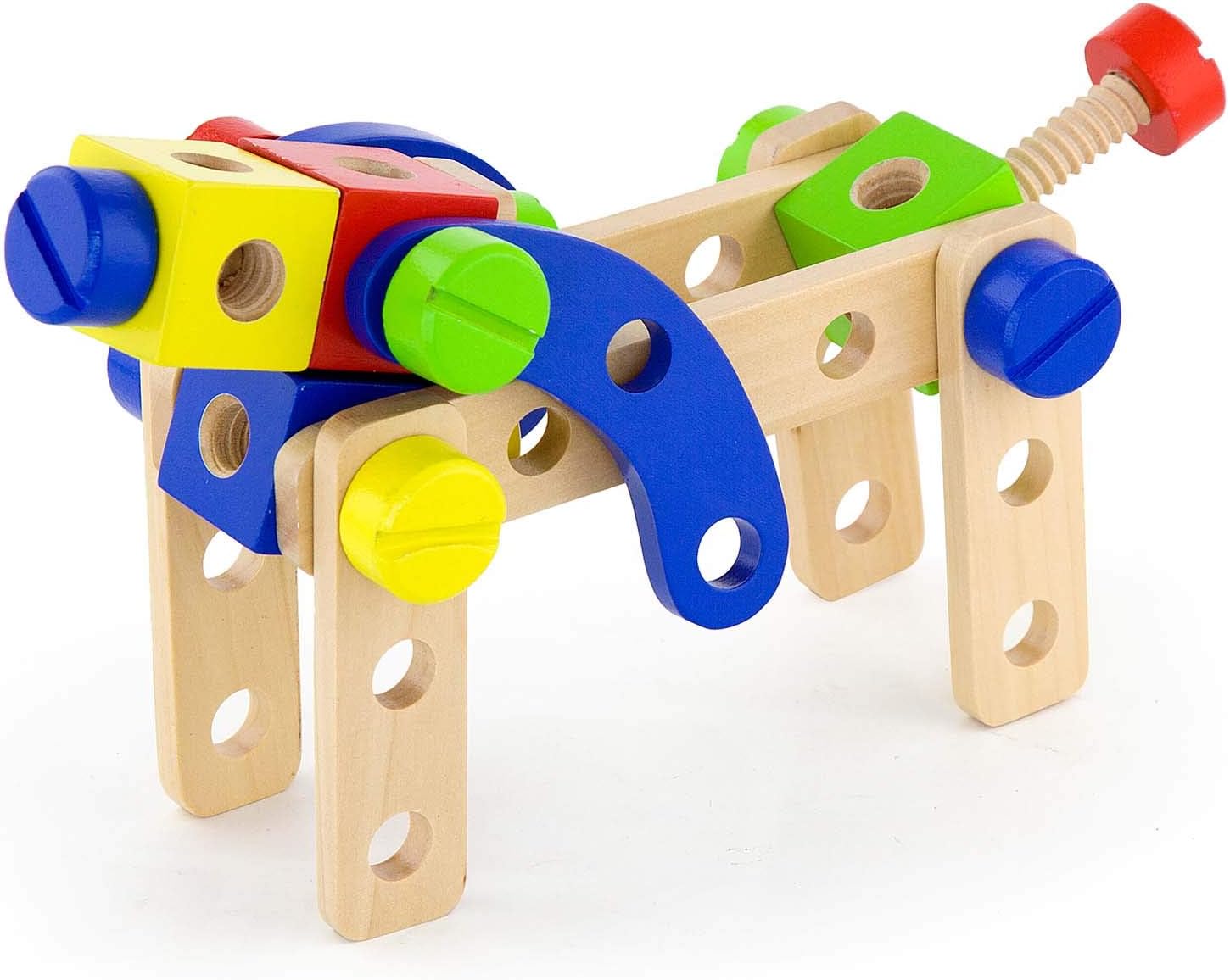 Viga Construction Block Set 68pcs, Wooden Building Blocks for Boys and Girls 3+, Creative Toy for Imaginative Play, Non-Toxic, Stacking and Construction Set