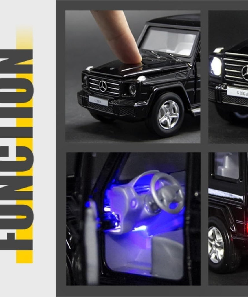 D-Power Mercedes-Benz G350D Die-Cast Model Car – 1:32 Scale, Black, Pull-Back Metal SUV Toy, Ages 3+