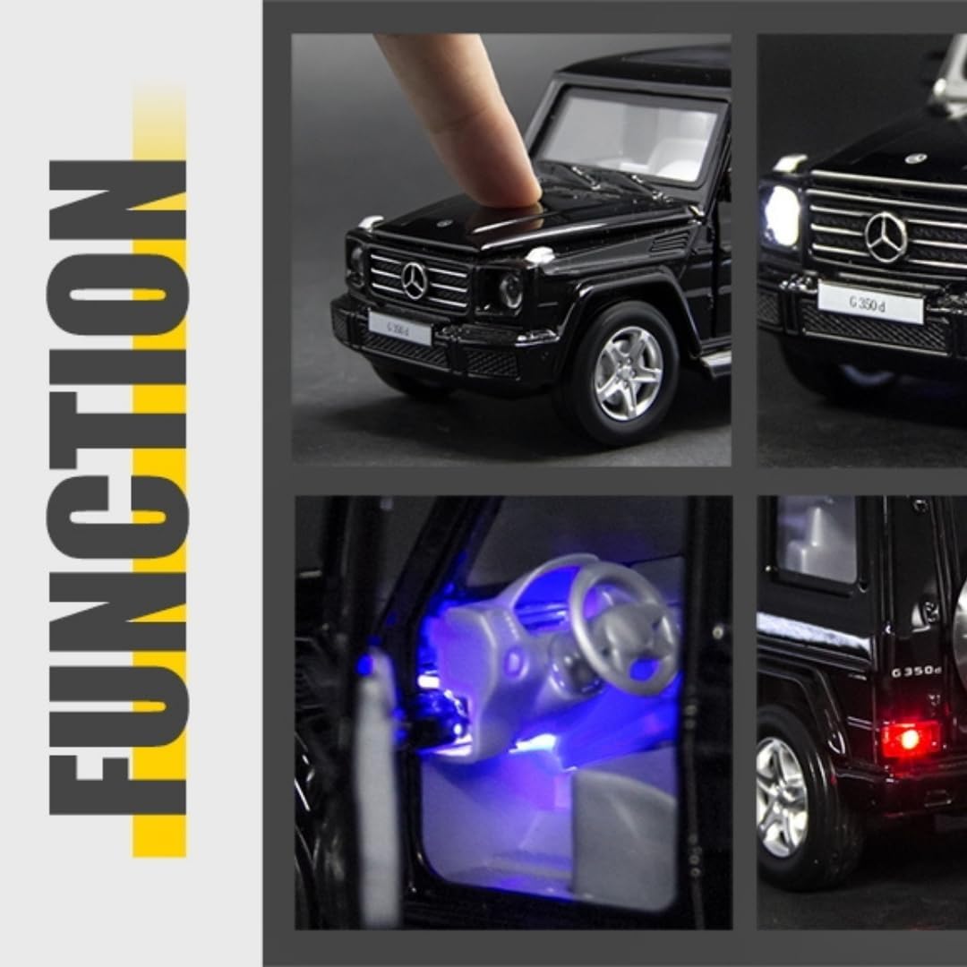 D-Power Mercedes-Benz G350D Die-Cast Model Car – 1:32 Scale, Black, Pull-Back Metal SUV Toy, Ages 3+