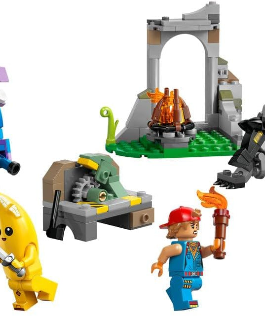 LEGO Fortnite Peely & Sparkplug’s Camp Toy - incl. Wolf & Supply Llama Figures plus a Campfire & 3 Minifigures - Gift for 7+ Year Old Boys, Girls & Gaming Fans - 77075