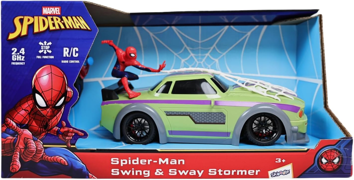 Marvel Spider-Man Swing & Sway Stormer RC - 2.4 GHz Full Function Remote Control Car for Kids - Official Disney Marvel Avengers Toy Vehicle - Ages 3+