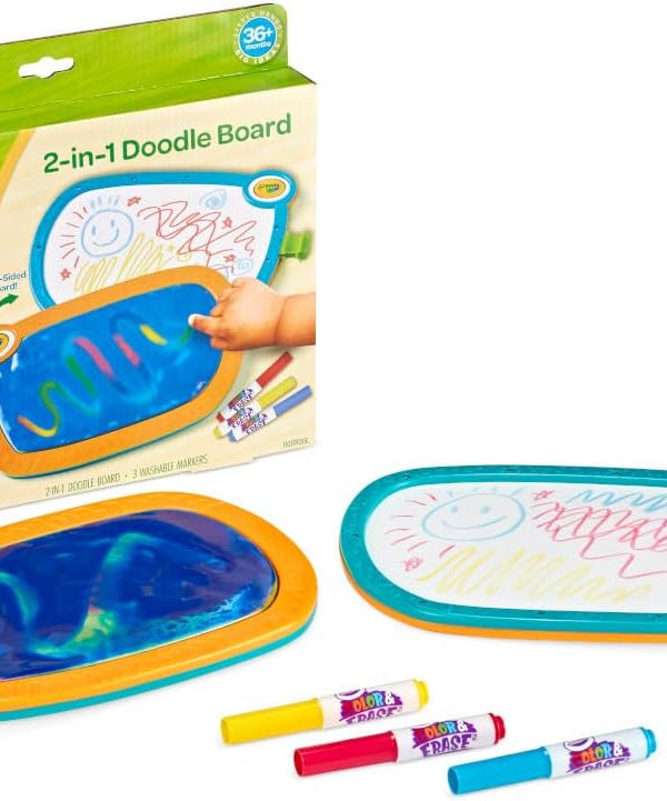 Crayola 2-in-1 Doodle Board, Toddler Drawing Board, Kids Drawing Tablet, Travel Activity, Toddler Toy, Gift for Toddler, 3+
