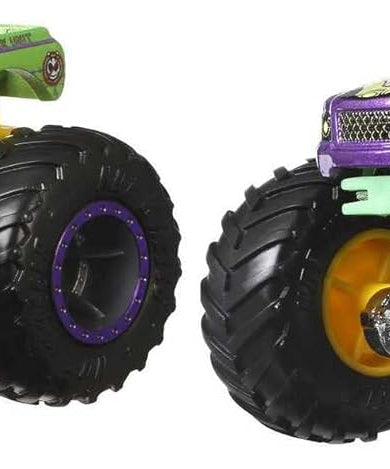 Hot Wheels Monster Trucks Demolition Doubles 1:64 Scale 2-Pack Assortment, Rival Trucks for Head-to-Head Play, Collectible Toy Vehicles, 3+