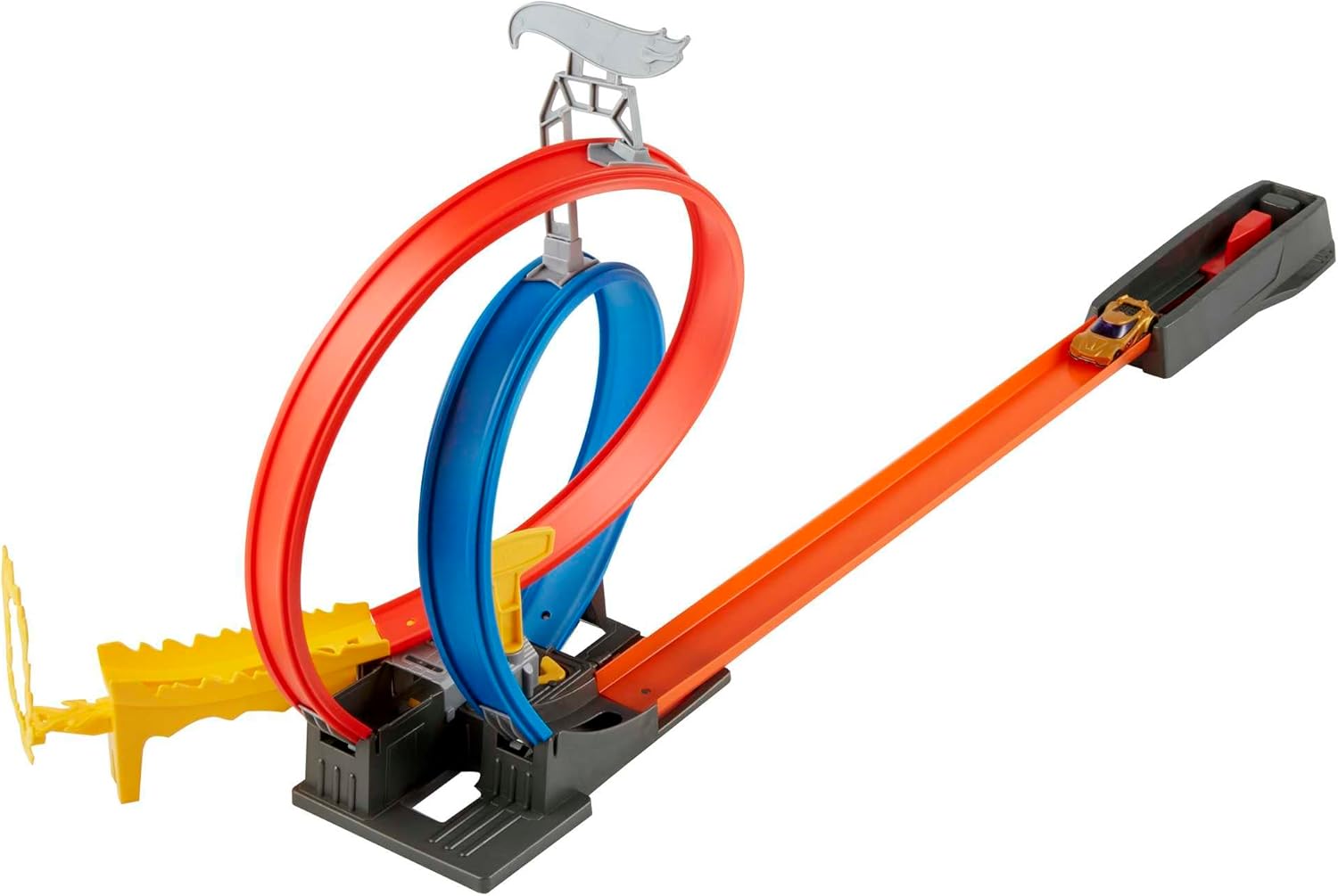 Hot Wheels Energy Track Set with Double Loop, Ring of Fire & 1 Vehicle – 5+ Years