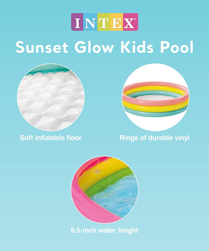 Intex Sunset Glow Inflatable Pool, 58 x 13 Inches, Tri Colour, 57422EP, 147 x 33 cm