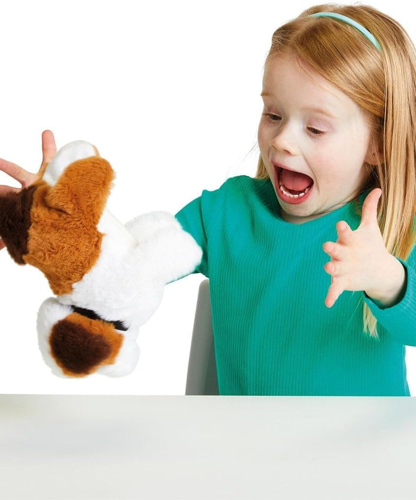 Addo Pitter Patter Pets Flip Over Puppy Battery Operated, Fluffy Fur with Expressions, Plush Toy, Interactive Plush, 3 Years+