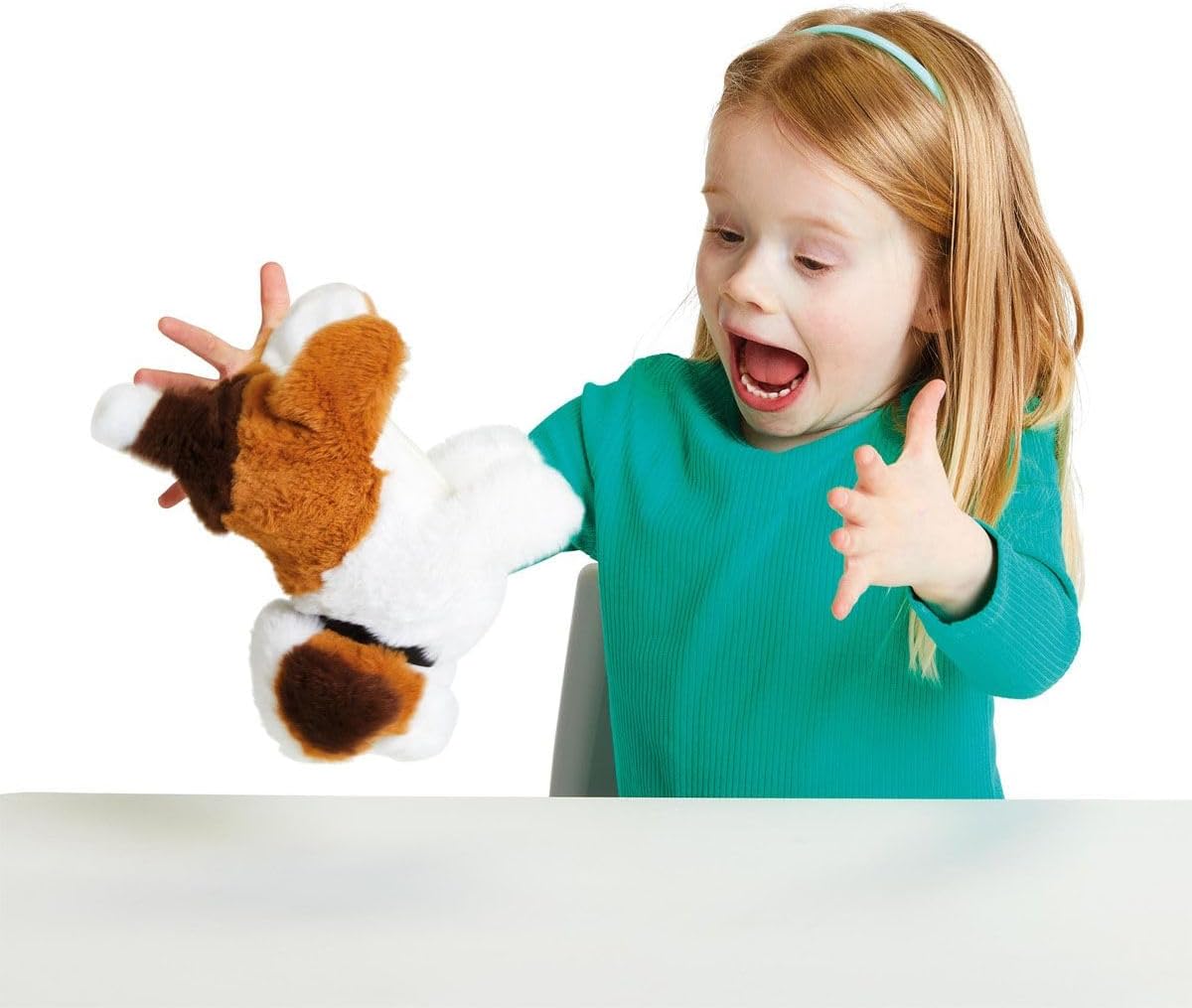 Addo Pitter Patter Pets Flip Over Puppy Battery Operated, Fluffy Fur with Expressions, Plush Toy, Interactive Plush, 3 Years+