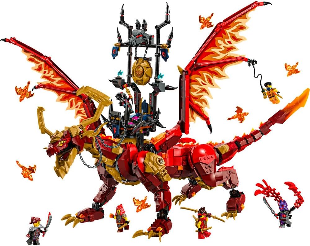 LEGO NINJAGO Source Dragon of Motion Figure Set, Ninja Adventure Toys for Boys & Girls, with 6 Minifigures Incl. Characters Kai & Arin, Dragons Rising Birthday Gift for kids & Teens aged 12 Plus 71822
