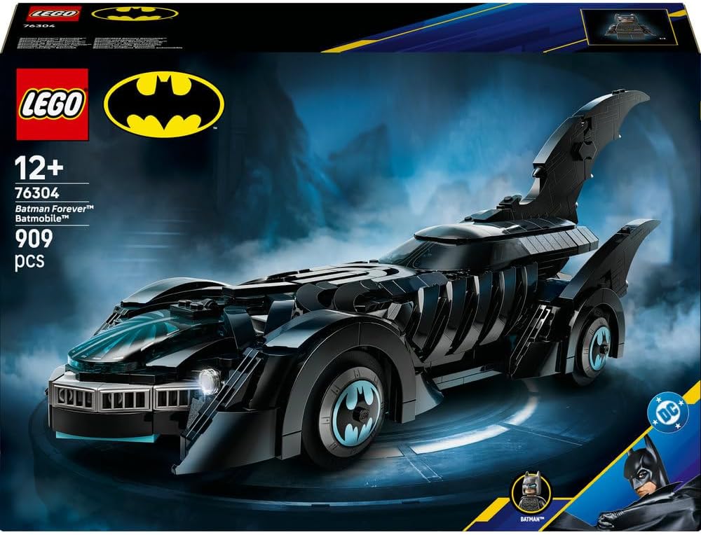 LEGO DC Batman Forever Batmobile - Super Hero Car Toy with a Minifigure - incl. an Opening Cockpit & Detailed Interior - Gift for 12+ Year Old Boys, Teenagers & Adult Fans - 76304