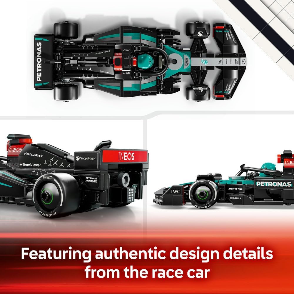 LEGO Speed Champions Mercedes-AMG F1 W15 Race Car Toy with a Collectible Formula 1 Driver Minifigure - Model Kits for 10+ Year Old Boys & Girls or Adult Motorsport Fans 77244