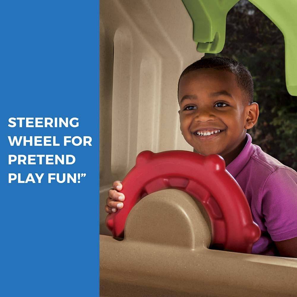 Step2 Play Up Gym Set Refresh, Outdoor Climber, Slide and Swing Set for Kids Ages 3 to 8, Backyard Playhouse Activity Center, Play Sets