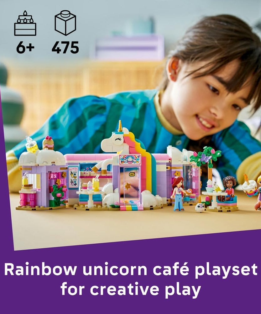 LEGO Friends Unicorn Dream Café - Toy Cake Shop w/ 3 Mini Dolls, Cash Register & Play Food Accessories incl. Cupcakes - Birthday Gift for 6+ Year Old Girls - 42684