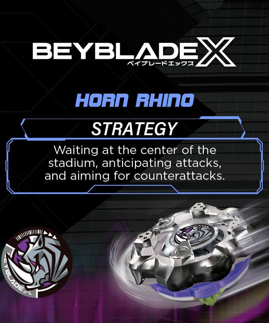 Takara Tomy Beyblade X Horn Rhino 3-80S Booster Pack Set, Balance Type Top with Customizable Parts, Bey Toy for 8+ Year Old Boys and Girls, Spinning Toys, Battle Tops