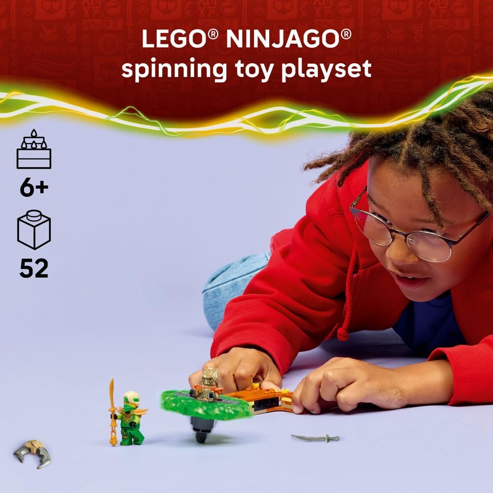 LEGO NINJAGO Lloyd vs. Earth Monster Spinner - Ninja Spinning Toy w/a Launcher, Battling Tops & 2 Minifigures - Birthday Gift for 6+ Year Old Boys & Fans - 71850