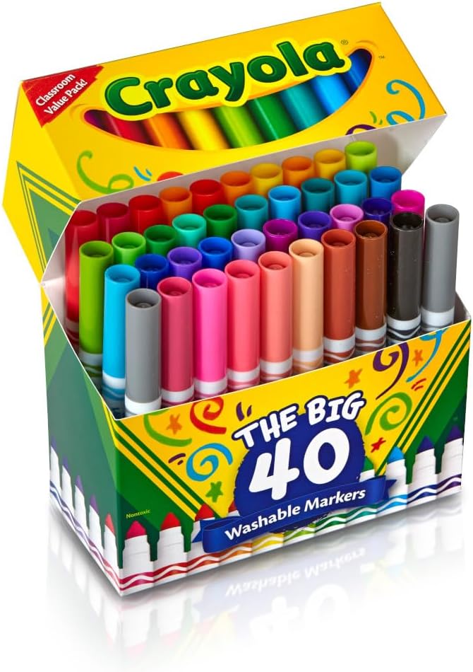 Crayola 40 Ct. Ultra-Clean Washable Assorted, Broad Line